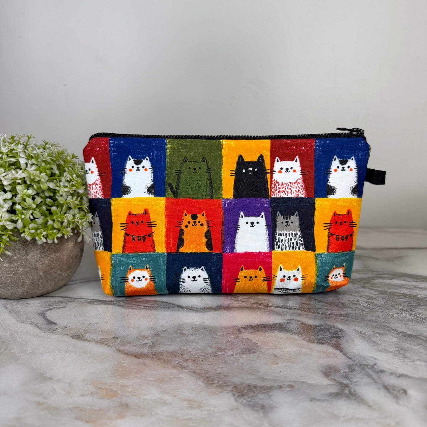 Pouch - Cat, Squares