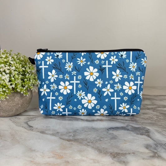 Pouch - Religious, Floral Cross