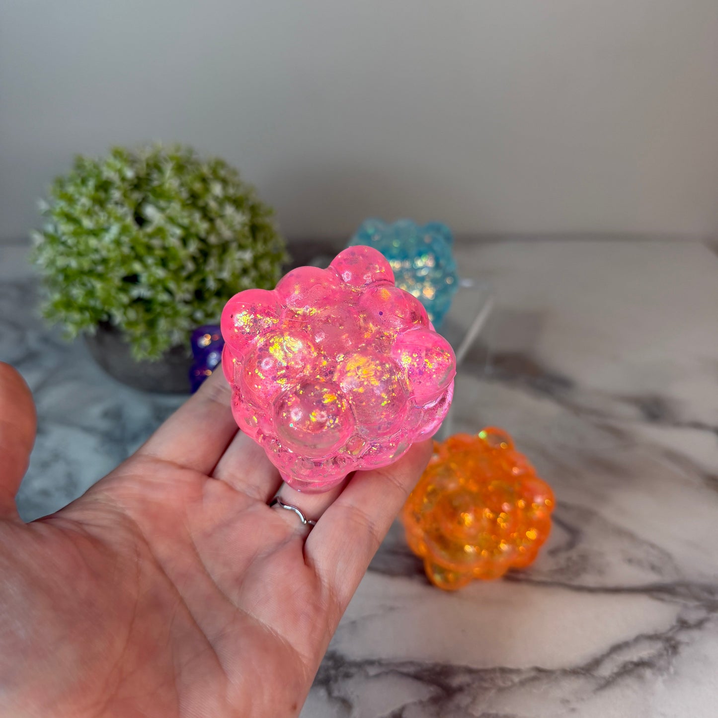 Squishy Toy - Smooth Nine Cube, Glitter