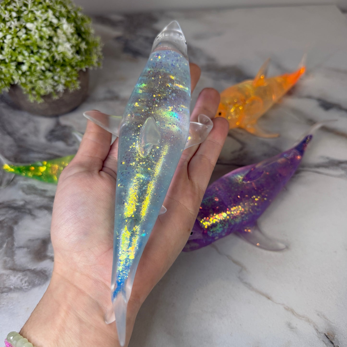 Squishy Toy - Shark Glitter