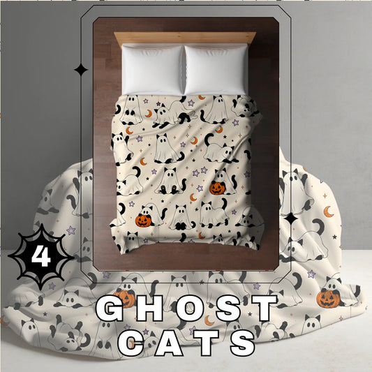 Halloween Blanket #4 - Ghost Cats