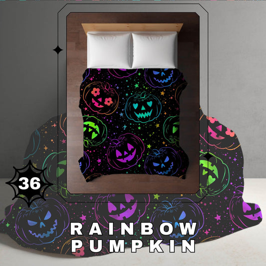 Halloween Blanket #36 - Rainbow Pumpkin