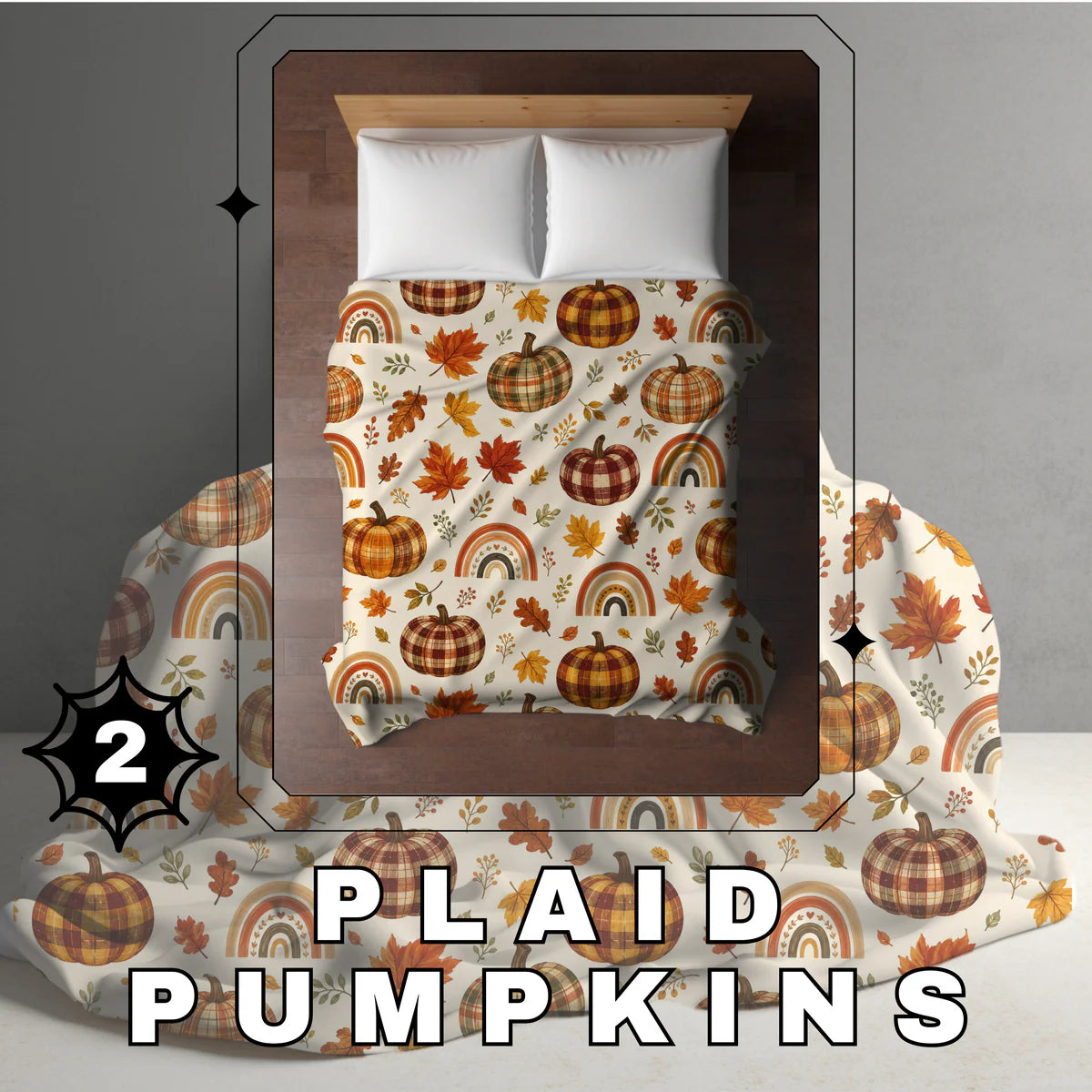 Halloween Blanket #2 - Plaid Pumpkins