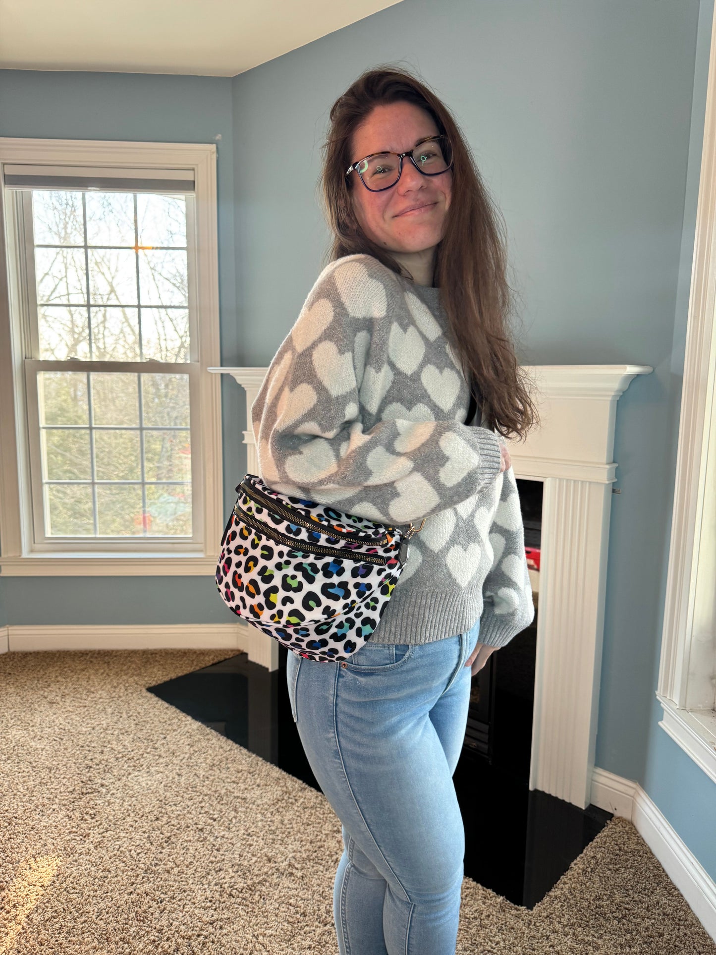 The Roni Nylon Crossbody - Rainbow Animal Print