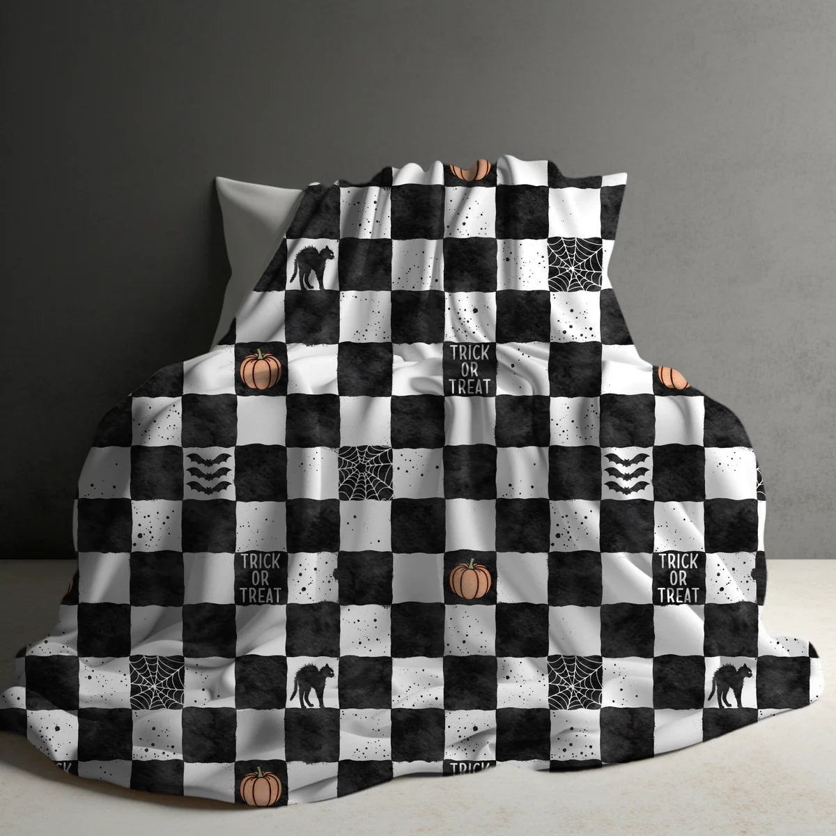 Halloween Blanket #5 Checkered Halloween