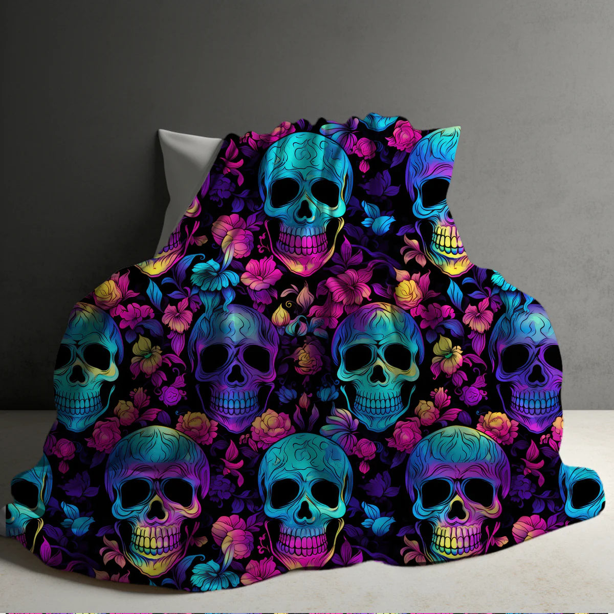 Halloween Blanket #25 - Rainbow Skull