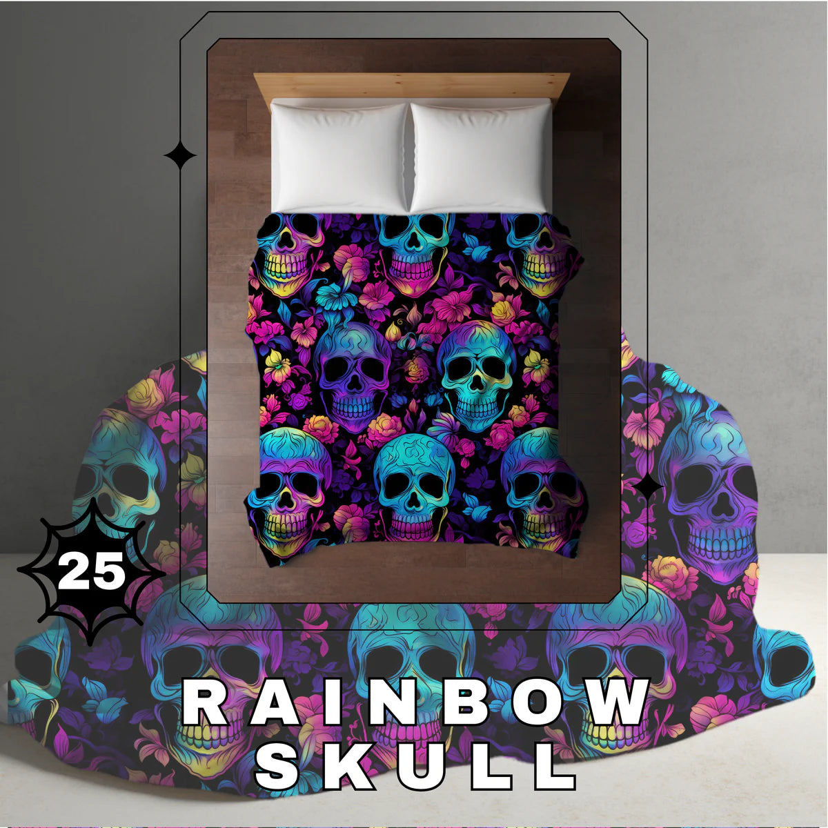 Halloween Blanket #25 - Rainbow Skull