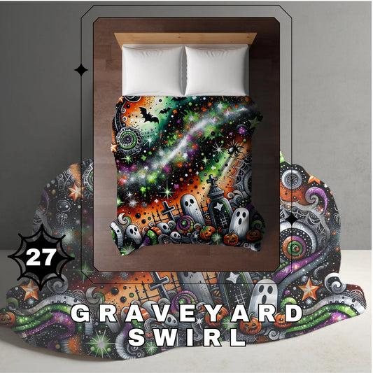 Halloween Blanket #27 - Graveyard Swirl