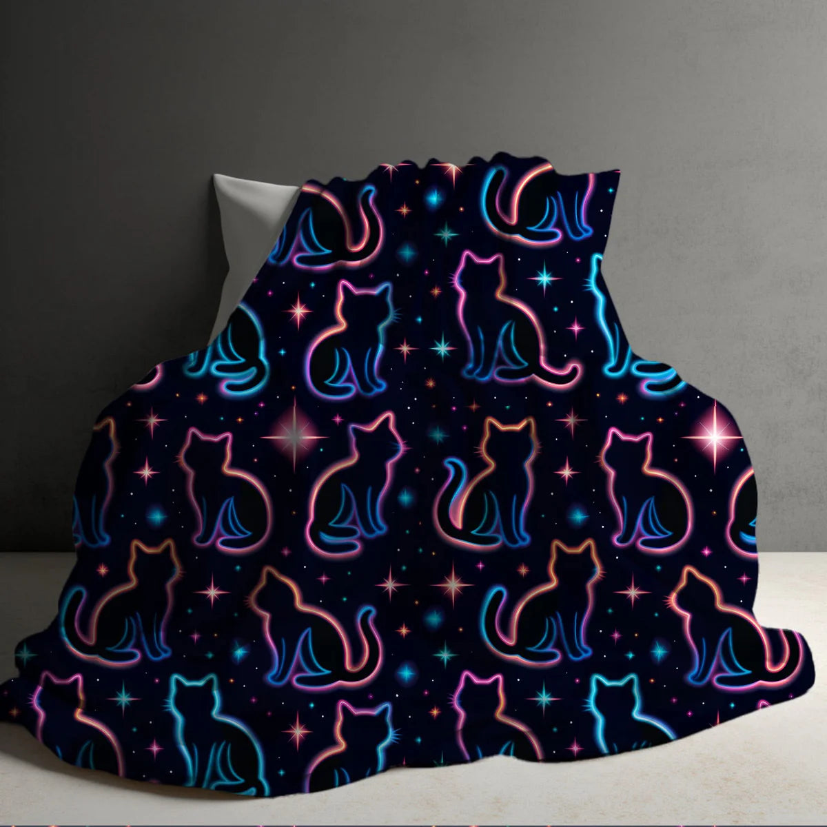 Halloween Blanket #28 - Neon Cats