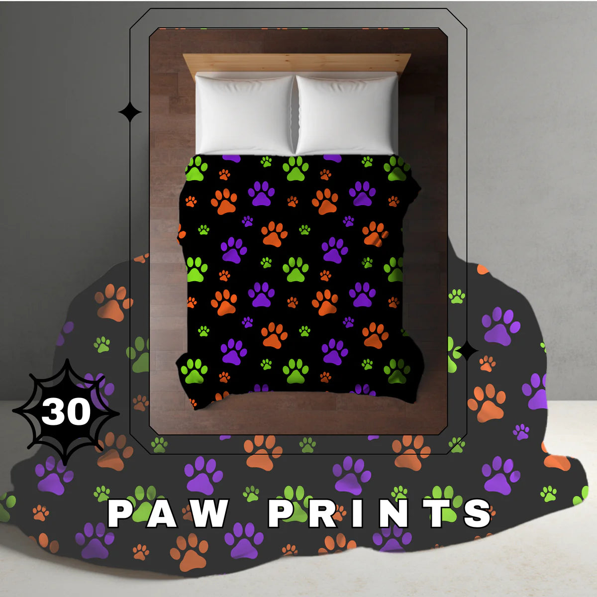 Halloween Blanket #30 - Paw prints