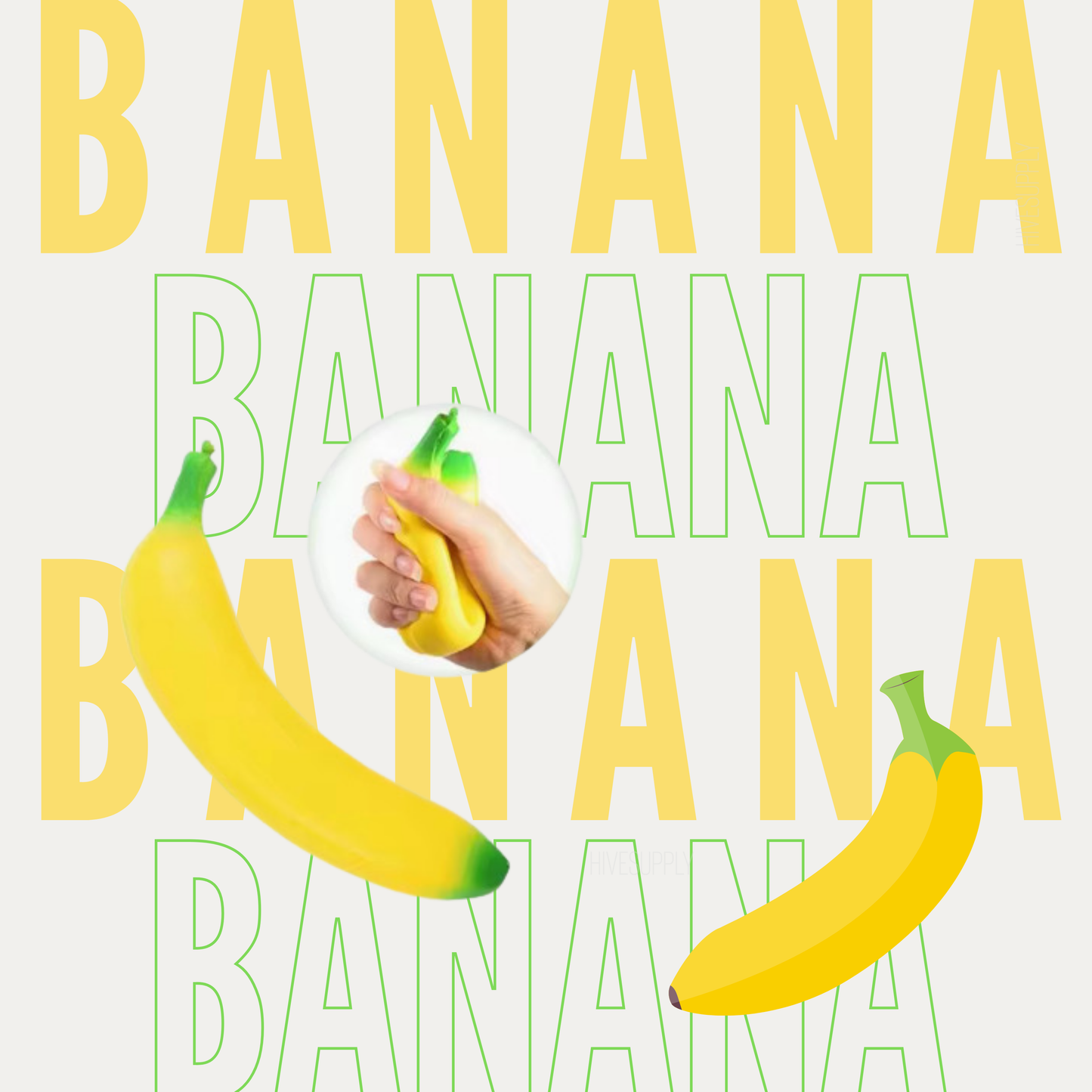 Stress Squishy Toy - Banana + Green