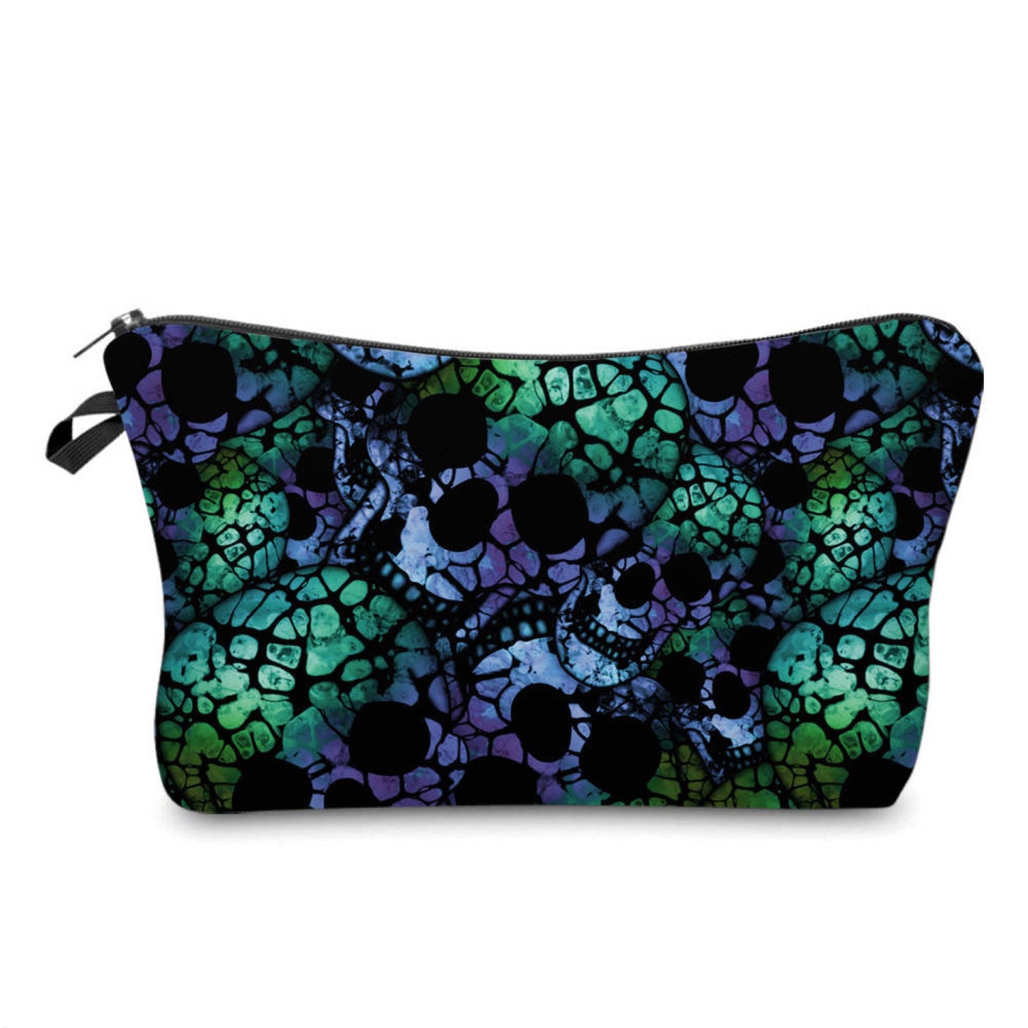 Pouch - Halloween Fall, Blue Green Skull