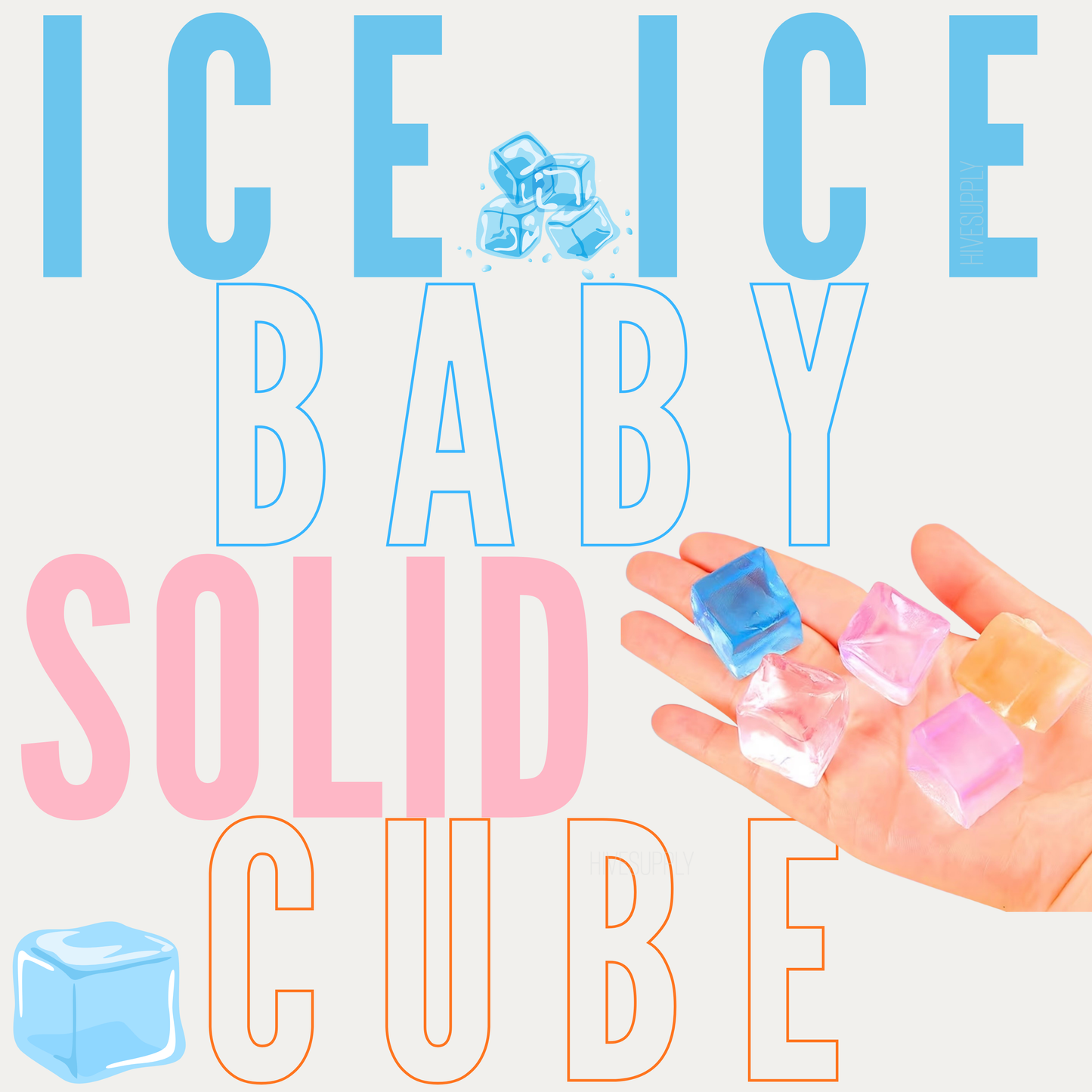 Ice Cube Squishy Toy - Solid