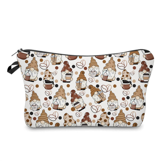 Pouch - Coffee, Gnome All Over Design